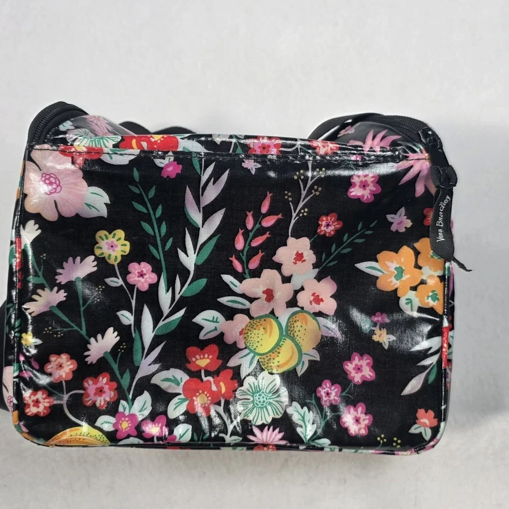 Vera Bradley Floral Tangerine Twist Lunch Bag Zipper Handle Reusable 10x7x5